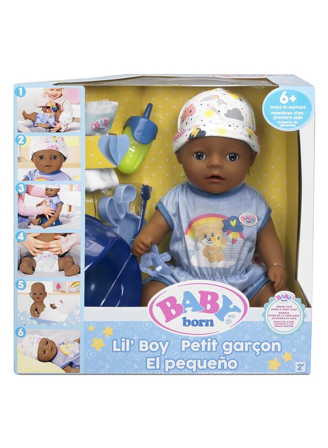 14” Interactive Lil Boy Baby Doll Brown Eyes. Easy For Small Hands 6+ Ways To Nurture Includes Bottle Potty And More For Toddlers 2 Years & Up (918384C3)