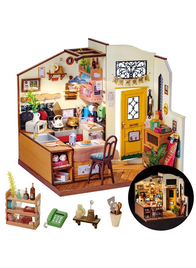 Diy Miniature House Kit Cozy Kitchen Mini House Making Kits Model House For Adults To Build Miniature Room Kits With Light Diy Crafts/Gifts/Home Decor For Family And Friends(Cozy Kitchen)