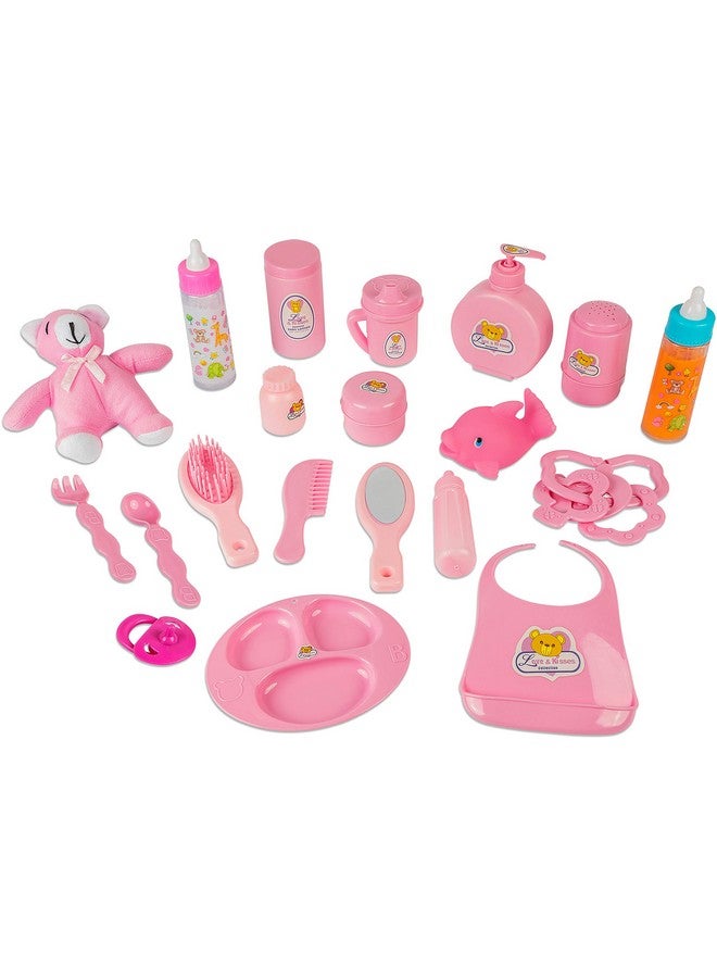 Doll Feeding Set ; Set Includes Baby Doll Doll Diapers Diaper Bag Magic Bottles Potty And Bath Toys ; 26 Changing And Other Accessories For 3+ Years Kids