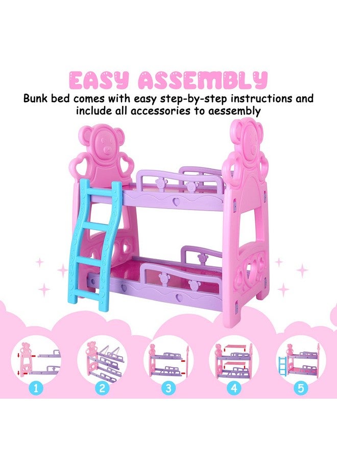 Baby Doll Accessories Bunk Bed Doll Cribdoll Furnitures Toy Bed Doll Crib Zfor Twin Dolls Fits 14 Inchdoll Furniture Accessories Toys