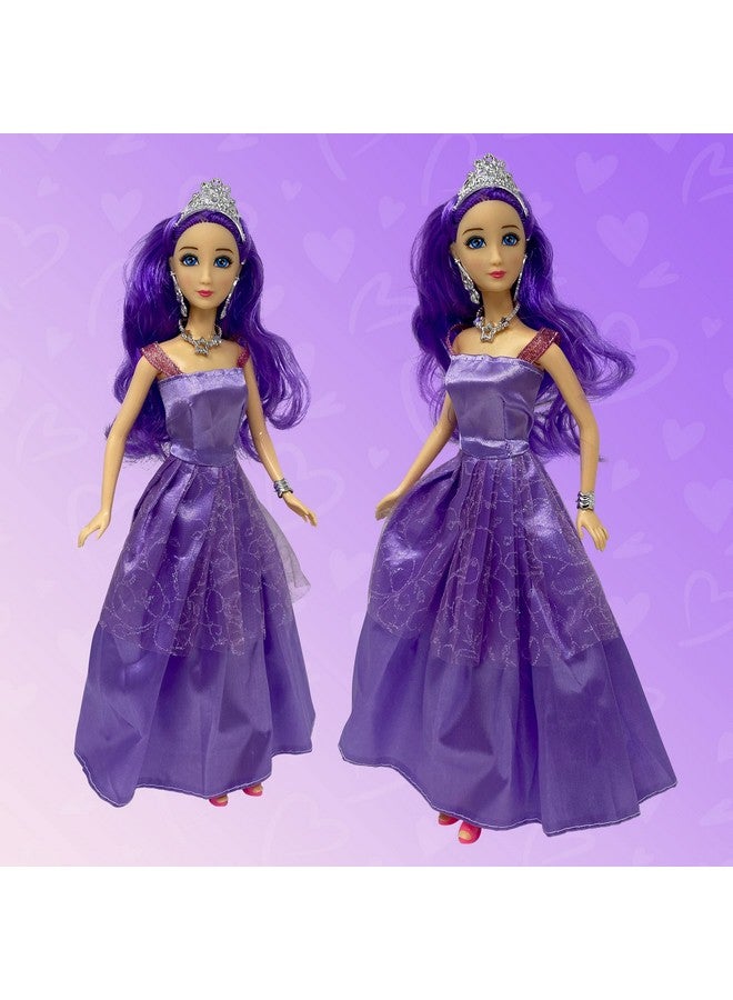 Princess Doll Set For Girls 3 Little Dolls For Dollhouse Fairy Tale ; 11.5” Princess Dolls For 312 Year Old Girls ; Princess Toy Dolls With Pretty Mermaid Hair Tiaras Jewelry Colorful Gowns