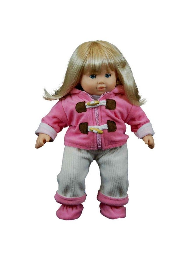 15 Inch Doll Clothes Designed For Use With Bitty Baby Dolls Pink & Cream Overalls Shirt Jacket & Shoes Compatible With American Girl'S Bitty Baby Twins