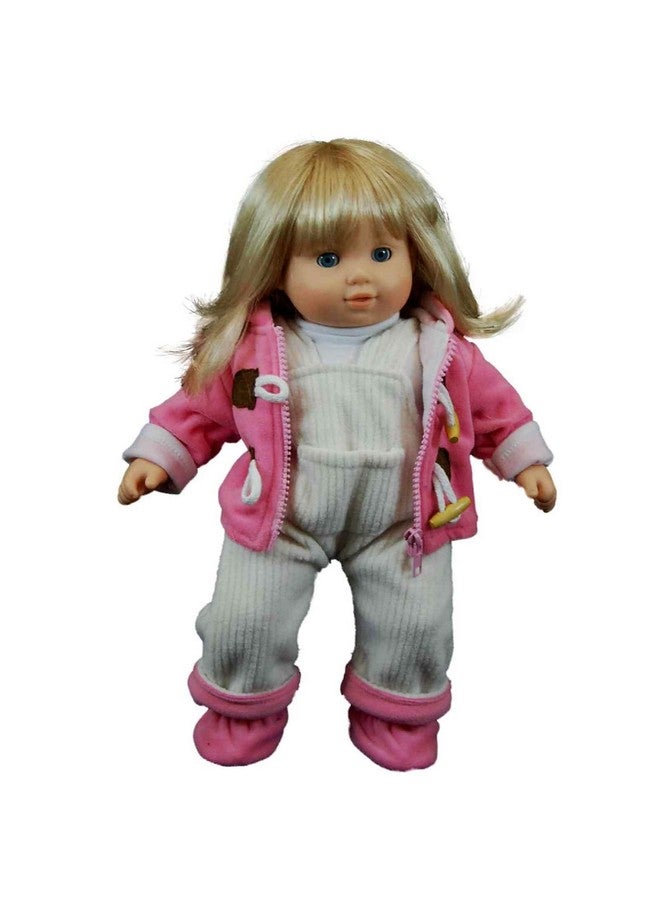 15 Inch Doll Clothes Designed For Use With Bitty Baby Dolls Pink & Cream Overalls Shirt Jacket & Shoes Compatible With American Girl'S Bitty Baby Twins