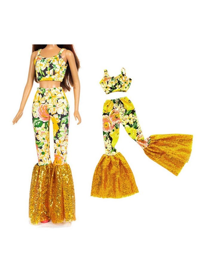 3 Sets 28 Inch Fashion Doll Clothes Casual Outfits Dresses For 28 Inch Girl Doll Clothes Fashion Floral Printed Leopard 28 Inch Doll Clothing