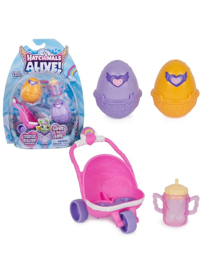 Alive Hatch N’ Stroll Playset With Stroller Toy And 2 Mini Figures In Selfhatching Eggs Kids Toys For Girls And Boys Ages 3 And Up