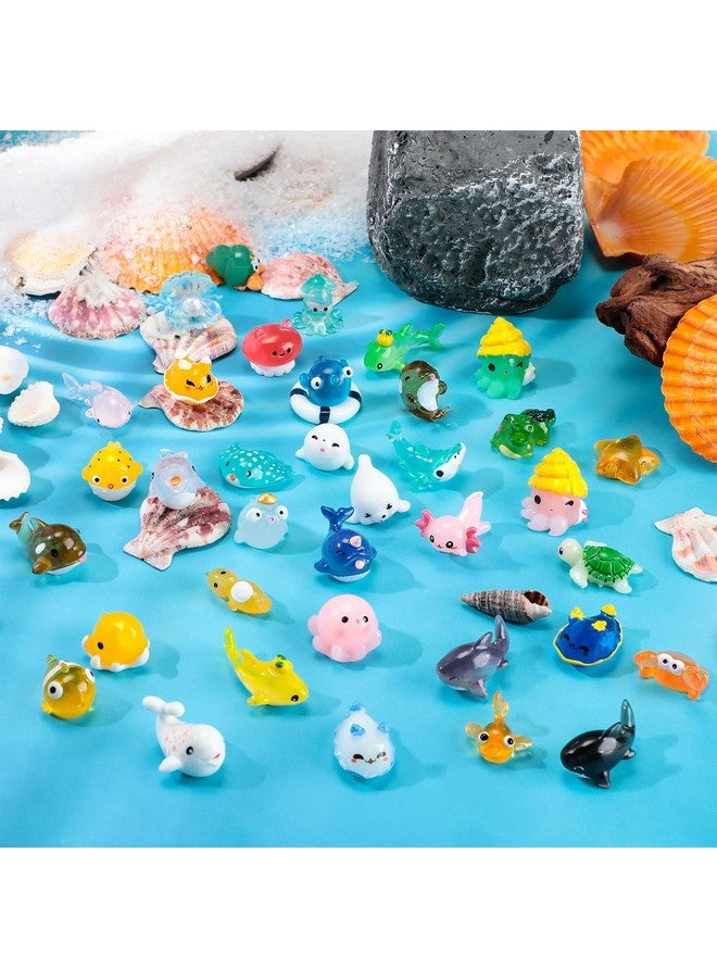36 Pcs Ocean Mini Figurines Resin Axolotl Miniature Animals Figurine Tiny Resin Trinkets Marine Aquarium Ornaments Dollhouse Decorations For Diy Fish Tank Potted Garden Fairy Accessory