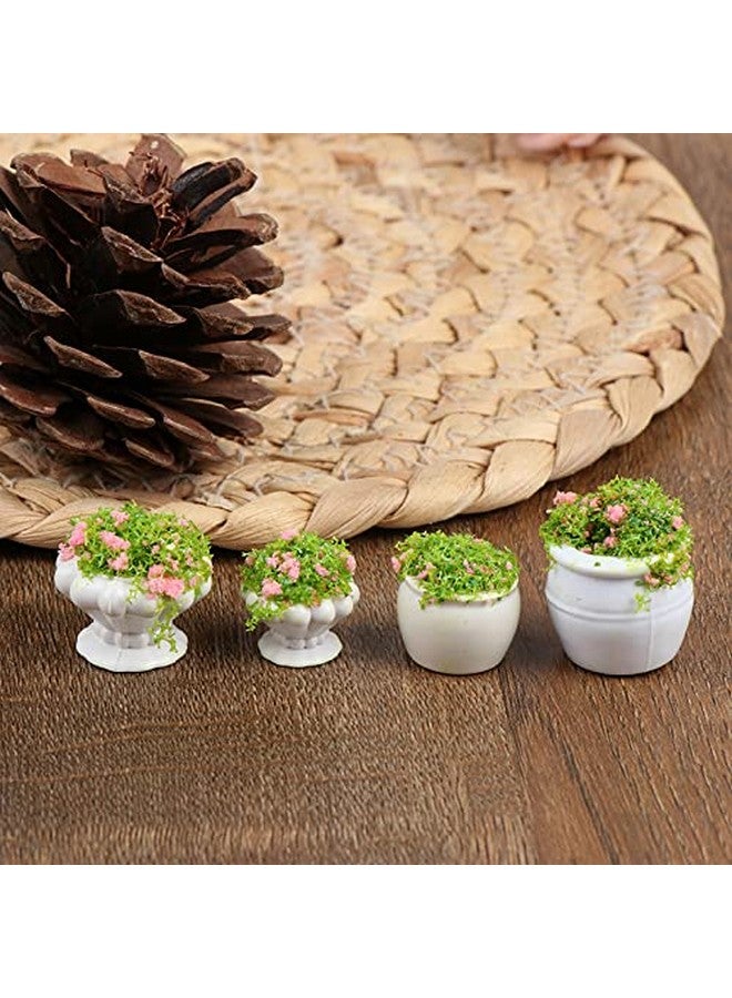 4 Pcs Dollhouse Potted Plants Miniature Artificial Plant Bonsai Mini Flowerpot Miniature Dollhouse Kit Doll House Mini Plant For 1:12 Dollhouse Decor Zgdyt67D1