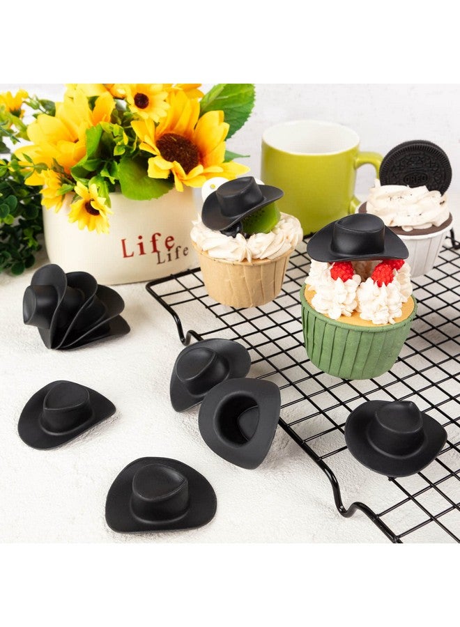 20Pcs Plastic Mini Western Cowboy Cowgirl Hat Miniature Doll Hats Cute Party Hats For Pretend Play Dollhouse Decoration