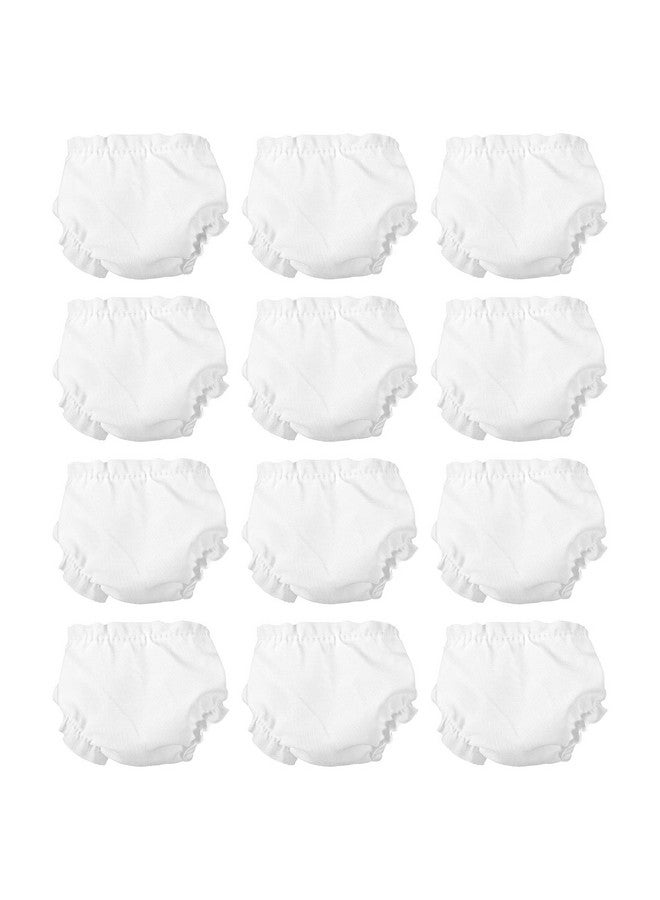 Clothes White Doll Diapers Doll Underwear For Baby Doll Accessories Baby Doll Diapers Underwear Set Pretend Play White For Kids Dolls Baby Doll Diapers Reusable 12 Pieces Doll Underwear