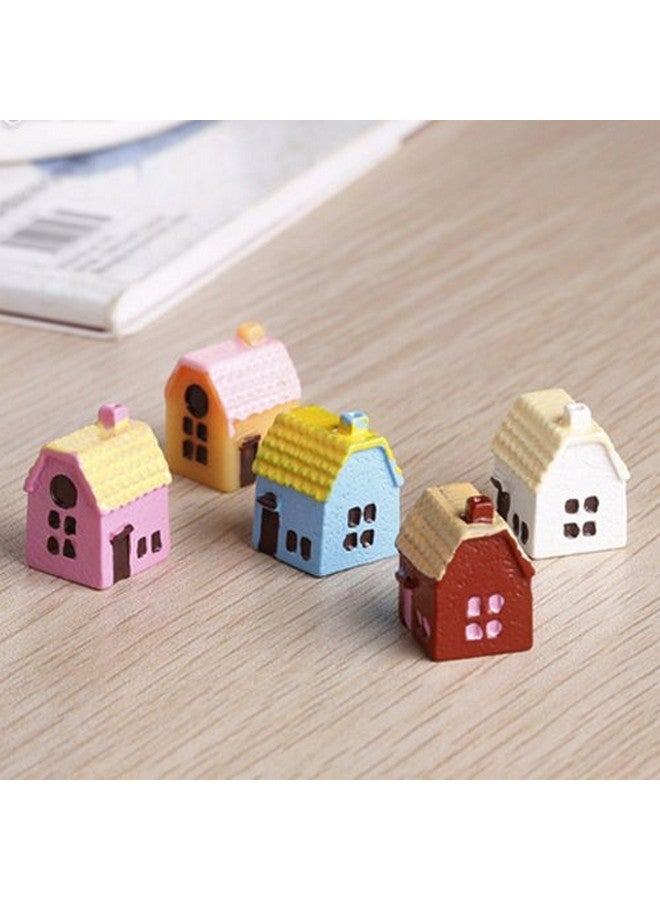 5 Pieces Mini House Miniature Ornament Kitsminiature Ornament For Diy Dollhouse Decoration Fairy Garden Plant Décor