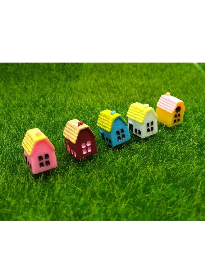 5 Pieces Mini House Miniature Ornament Kitsminiature Ornament For Diy Dollhouse Decoration Fairy Garden Plant Décor