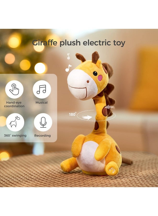 Dancing Talking Giraffe Toy Mimicking Twisting Electronic Soft Plush Giraffe Toy With Record & Repeating What You Say Singing Interactive Baby Toy For Toddler Boys Girls Gifts