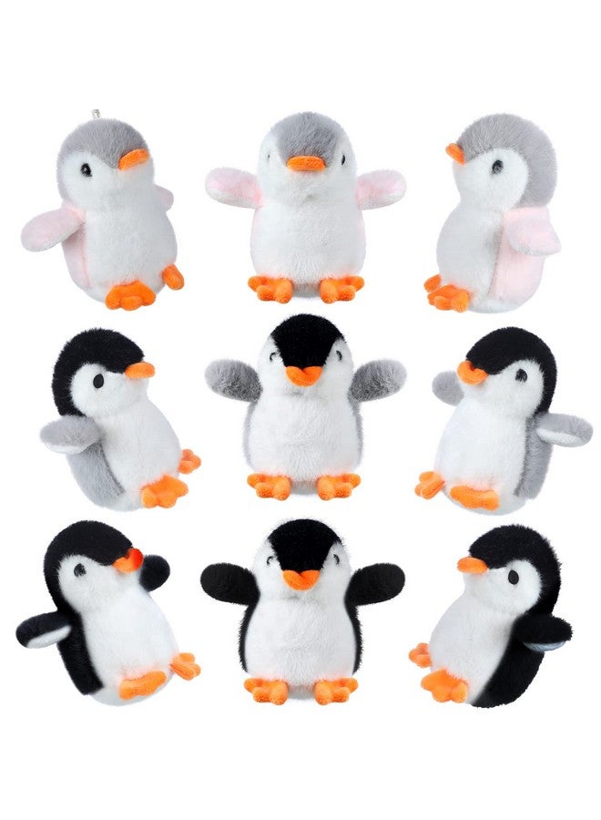 9 Pcs Mini Penguin Stuffed Plush Toys 4.3 Inch Cute Penguin Stuffed Small Penguin Stuffed Animal Hanging Penguin Toys Penguin Party Decorations For Bag Penguin Pendant Party Favor Gift (Cute Style)