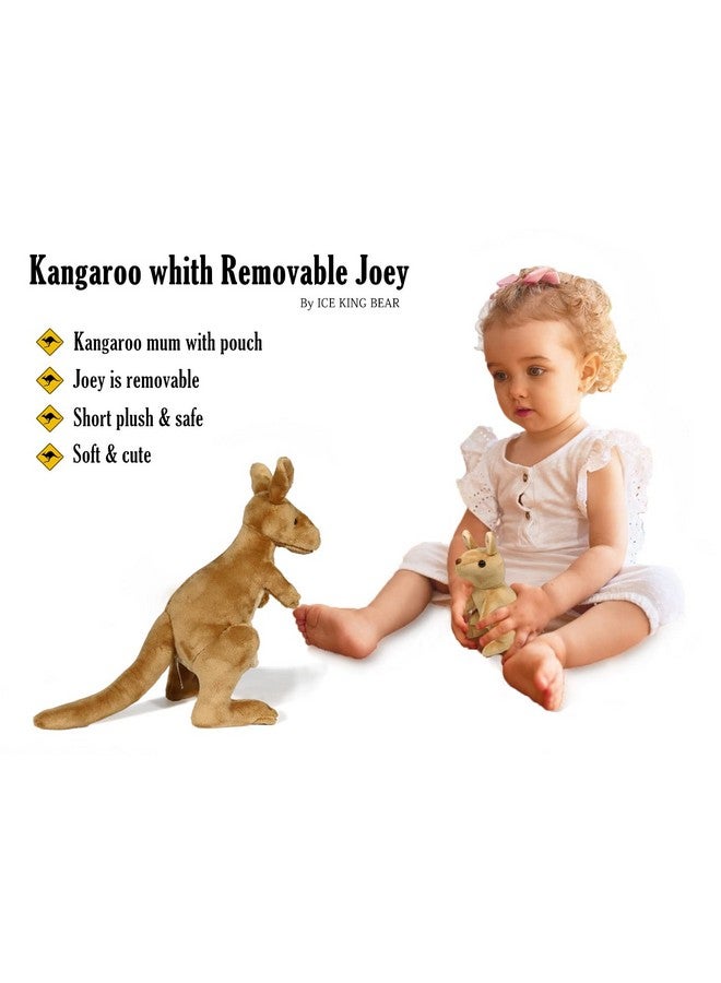 Kangaroo Stuffed Animal With Removable Joey Plush Toy12 Inches