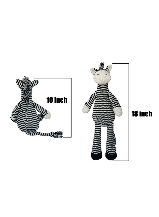 Zebra Stuffed Animal Soft Plush Toy 10 Inches (Hand Knitted)