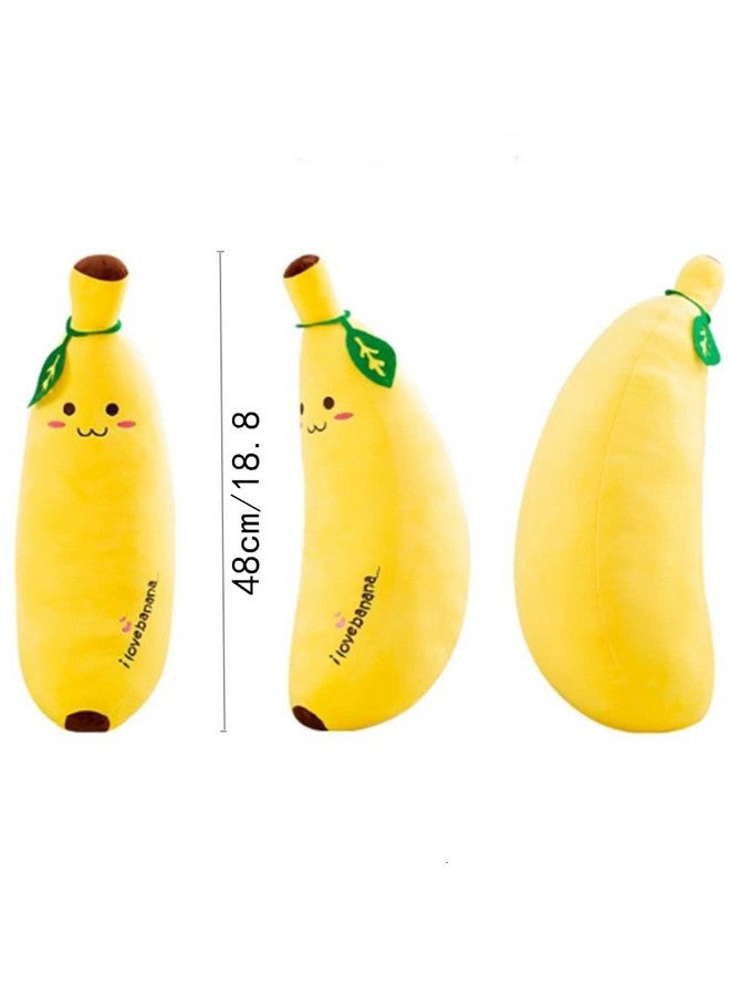 48Cm/18.8 Banana Plush Stuffed Animal Toys Cute Soft Comfortable Hugging Pillow Birthday Gifts For Kids