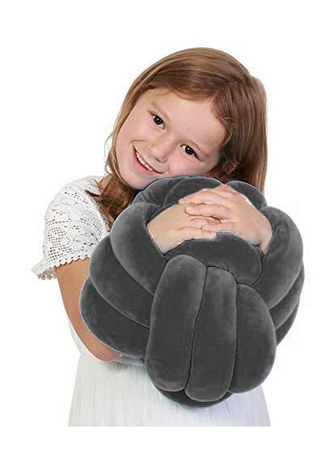 Playlearn 10” Grey Cuddle Ball Sensory Pillow Plush Toy Hugging Pillow Calming Stress Relief Toy For Kids