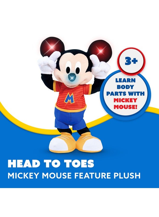 Disney Mickey Mouse Head To Toes Mickey Mouse Feature Plush Stuffed Animal Motion Sounds And Phrases Kids Toys For Ages 3 Up