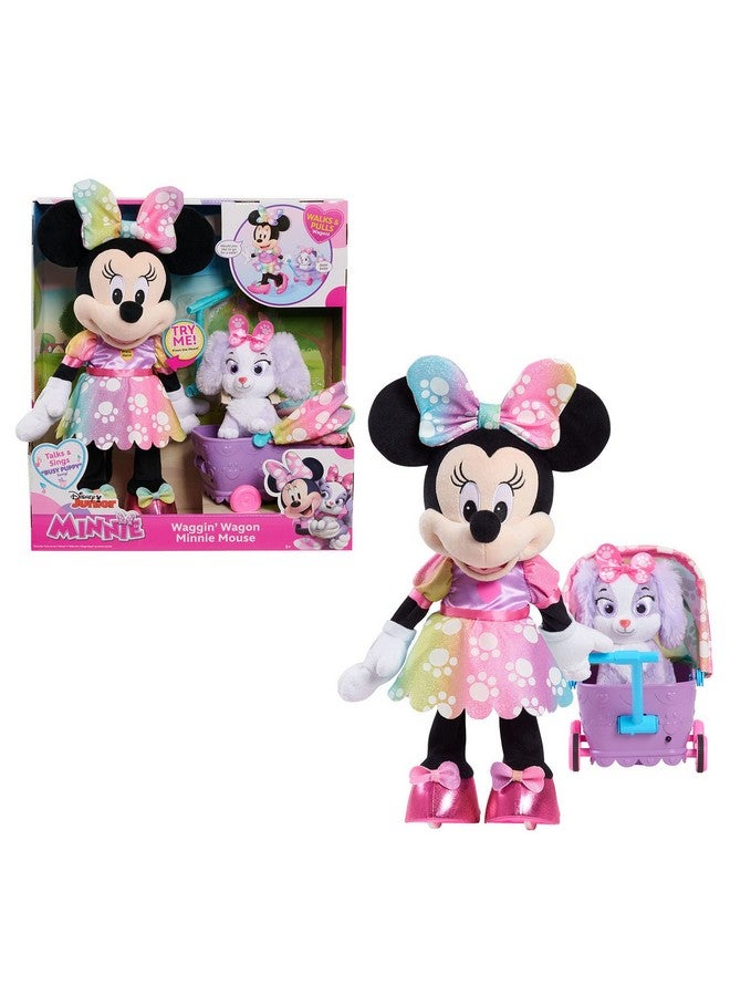 Disney Junior Minnie Mouse Waggin’ Wagon Lights And Sounds Feature Plush Officially Licensed Kids Toys For Ages 3 Up By Just Play
