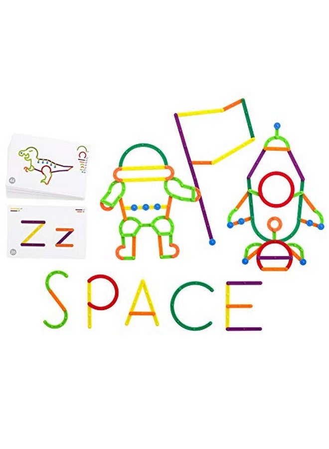 21368 Geostix Letter Construction Set Educational Toy 200 Connecting Sticks 50 Activities Build Letters Animals And More