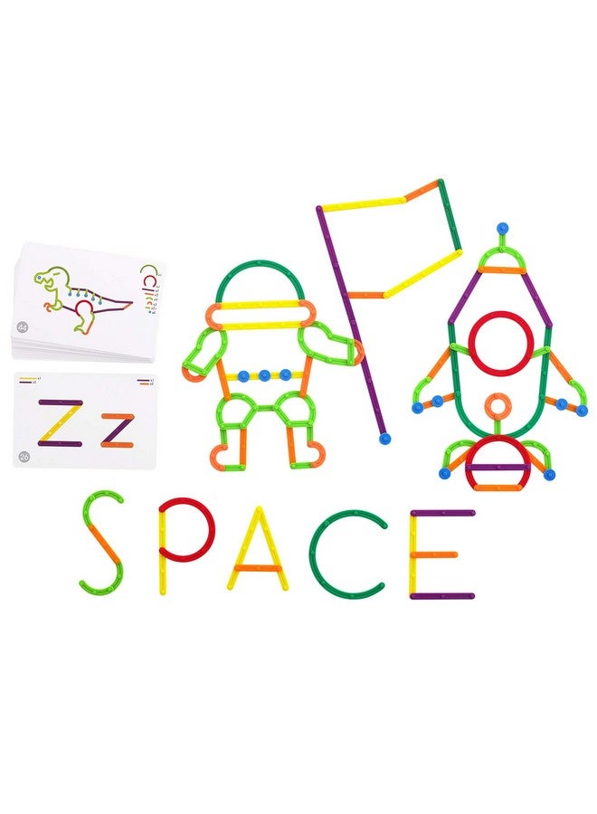 21368 Geostix Letter Construction Set Educational Toy 200 Connecting Sticks 50 Activities Build Letters Animals And More