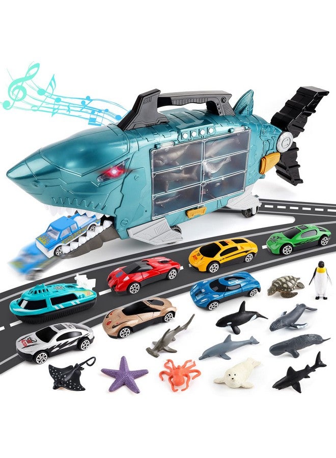 Shark Toys Shark Truck With Sea Animal Toys Truckslights Music Effectsshark Cars Birthday Gifts