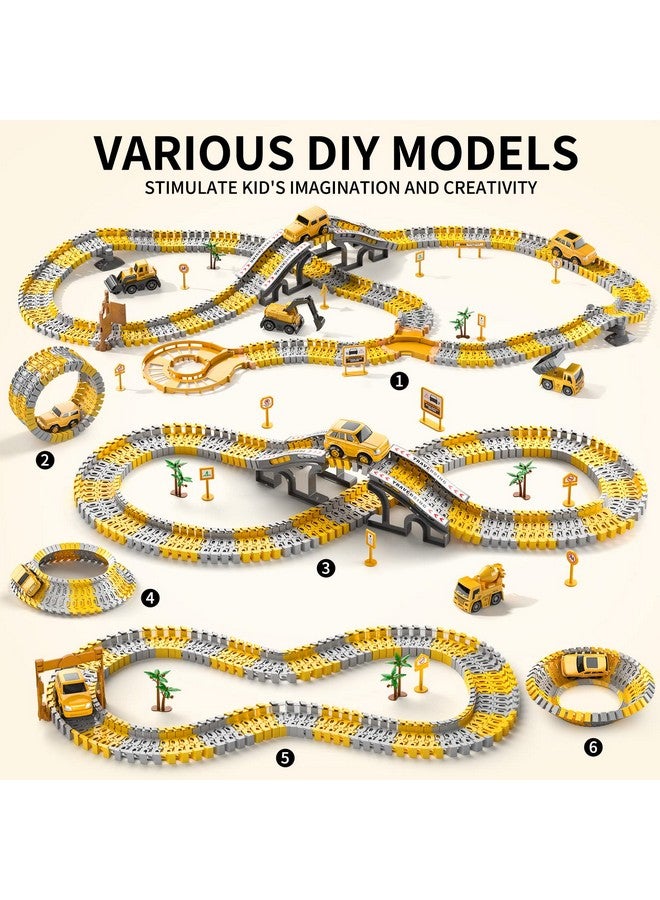 236 Pcs Construction Toys Race Tracks For 3 4 5 6 Year Old Boys Flexible Track Playset And 6 Pcs Construction Car For Kids Toys Birthday Gift For Age 39 Boys Toddler Girls