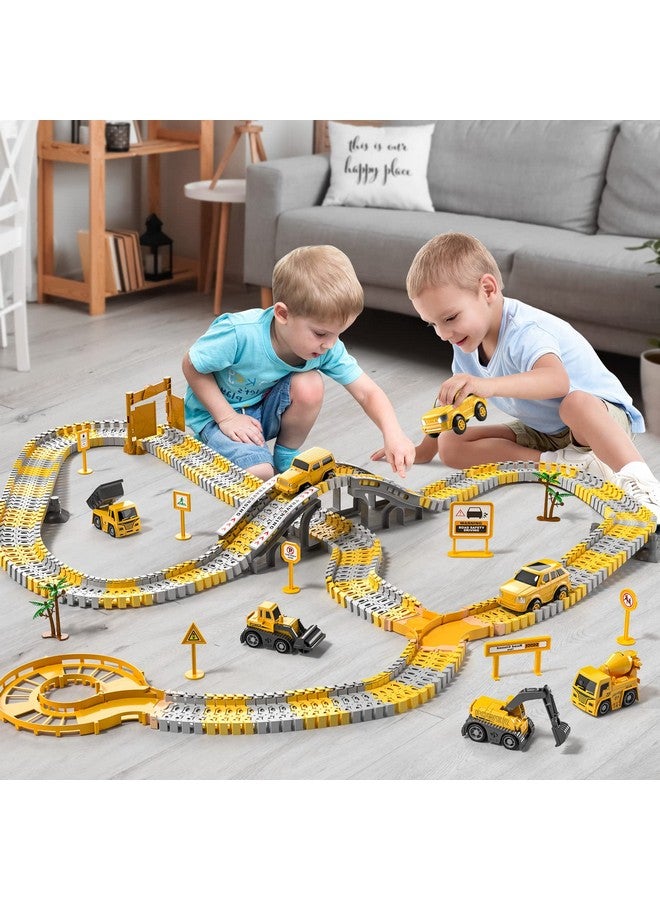 236 Pcs Construction Toys Race Tracks For 3 4 5 6 Year Old Boys Flexible Track Playset And 6 Pcs Construction Car For Kids Toys Birthday Gift For Age 39 Boys Toddler Girls