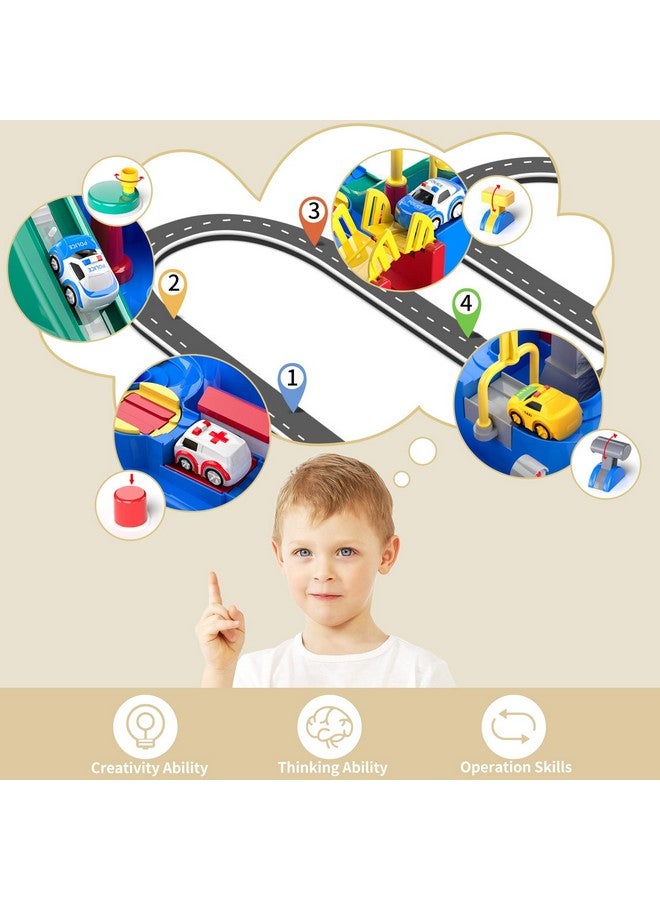 Kids Race Track Car Adventure Toy For Toddlers Car Rescue Adventure Toys Gifts For Boys Age 3 Car Toys For Toddlers 24 Years Educational Puzzles Car Toys For 4 5 6 Year Old Boys Girls