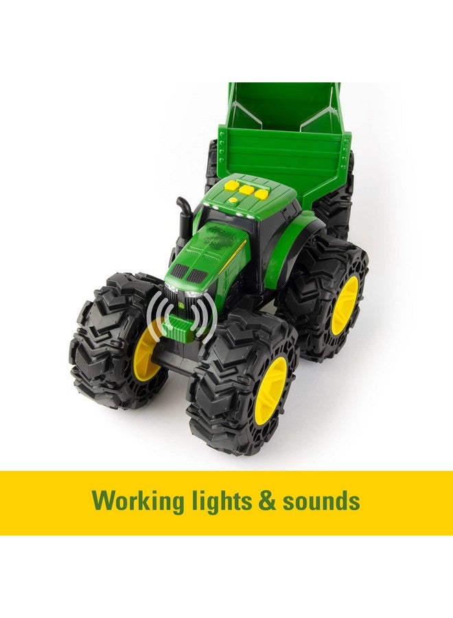 Monster Treads Tractor Toy With Wagon Toys With Lights And Sounds Monster Truck Tires Toddler Toys Ages 3 Years And Upredgreen