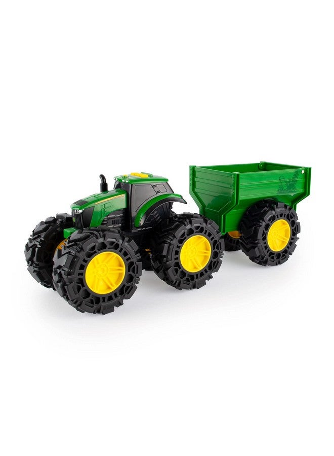 Monster Treads Tractor Toy With Wagon Toys With Lights And Sounds Monster Truck Tires Toddler Toys Ages 3 Years And Upredgreen