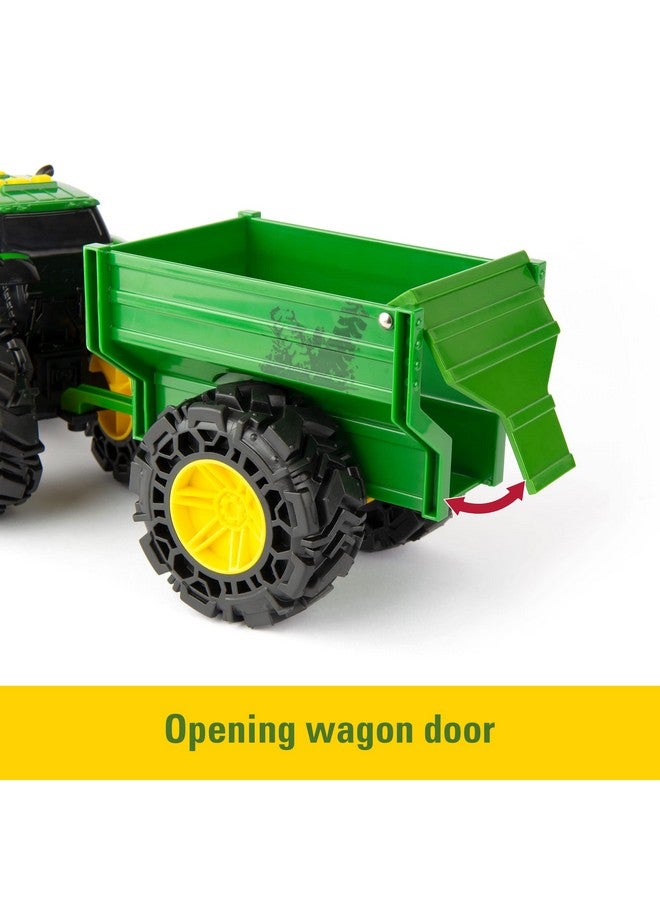 Monster Treads Tractor Toy With Wagon Toys With Lights And Sounds Monster Truck Tires Toddler Toys Ages 3 Years And Upredgreen