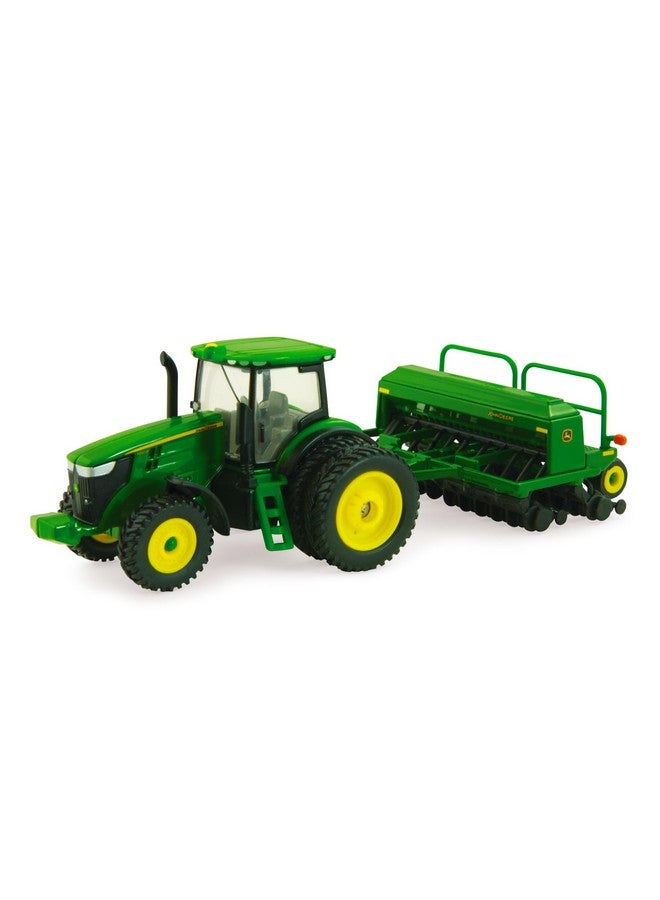 Ertl John Deere 7215R Tractor With 1590 Grain Drill Replica 1:64 Scale Authentic Diecast And Plastic Replica John Deere Tractor Toys Green