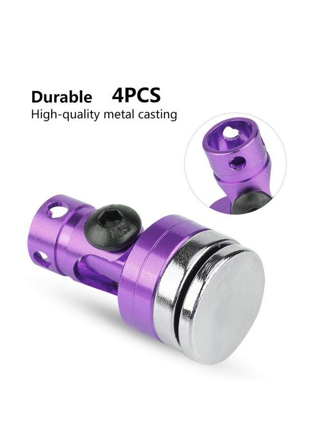 4Pcs Body Post Mount Aluminum Magnetic Invisible Body Post Mount For Scx10 4Wd 1:10 Rc Car(Purple)