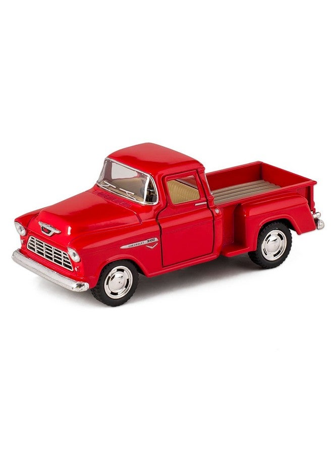 Red 1955 Chevy Stepside Pickup Die Cast Collectible Toy Truck