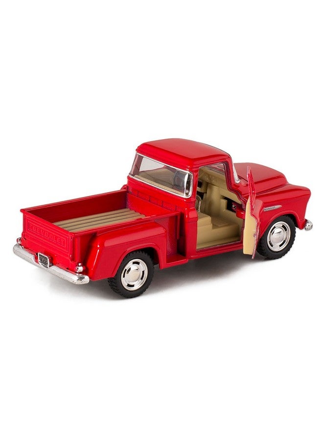 Red 1955 Chevy Stepside Pickup Die Cast Collectible Toy Truck