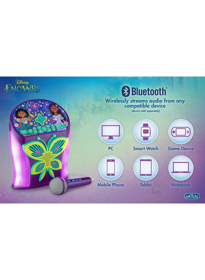 Disney Encanto Karaoke Machine Bluetooth Speaker With Microphone For Kids With Usb Port To Play Music Easily Access Playlists With New Ez Link Feature