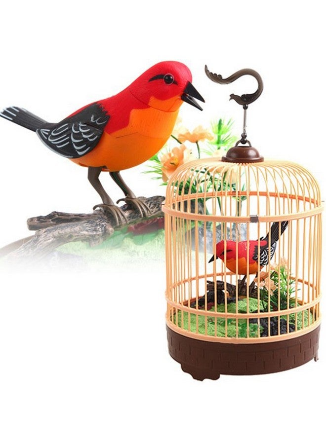 Singing And Chirping Bird Toy In Cage Realistic Sounds And Movements Sound Activated