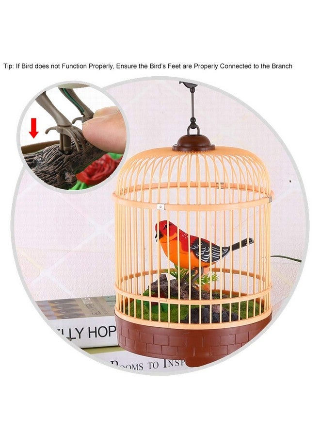 Singing And Chirping Bird Toy In Cage Realistic Sounds And Movements Sound Activated