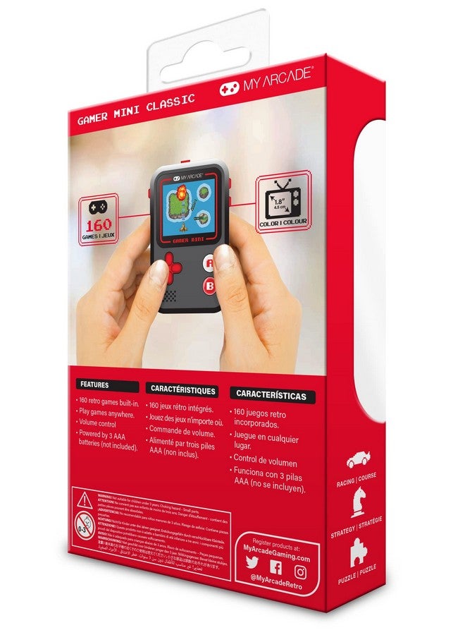 Gamer Mini Classicred: Miniature Handheld Gaming System Packed With 160 Games 1.8'' Color Display (Dgun3925) Small