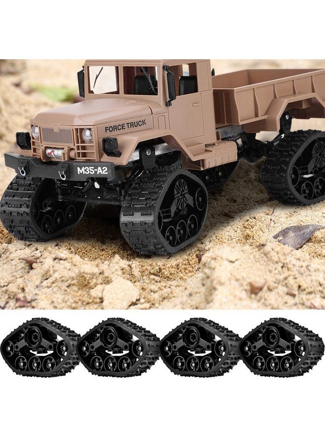Rc Truck Track Wheel 4Pcs Track Wheel Tire Crawler Tyre Accessory Parts For Wpl 1/16 Rc Military Truck