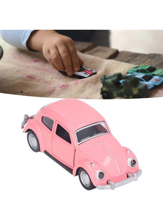 1:36 Diecast Metal Car 3 Colors Model Vintage Pull Back Car Toy Vehicle Collection For Kids (Dark Pink)