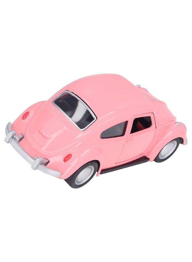 1:36 Diecast Metal Car 3 Colors Model Vintage Pull Back Car Toy Vehicle Collection For Kids (Dark Pink)