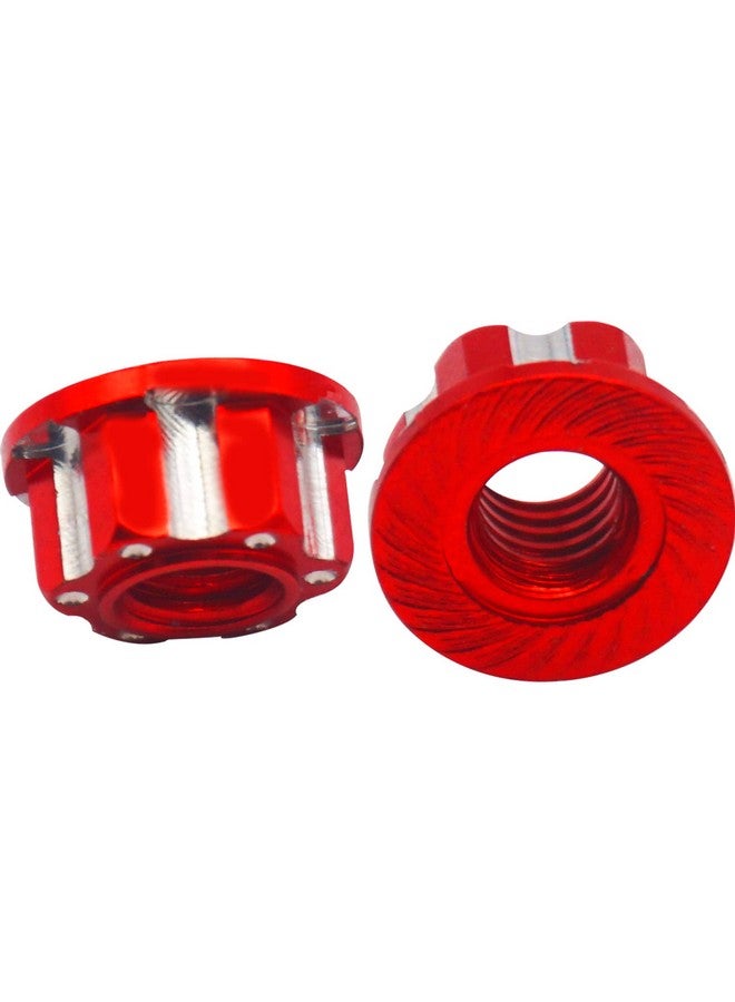 4Pcs Hexagonal Nuts M4 Aluminum Alloy Rc Wheel Hex Nuts Compatible With Hsp Sakura D3 D4 1/10 Rc Car (Red)