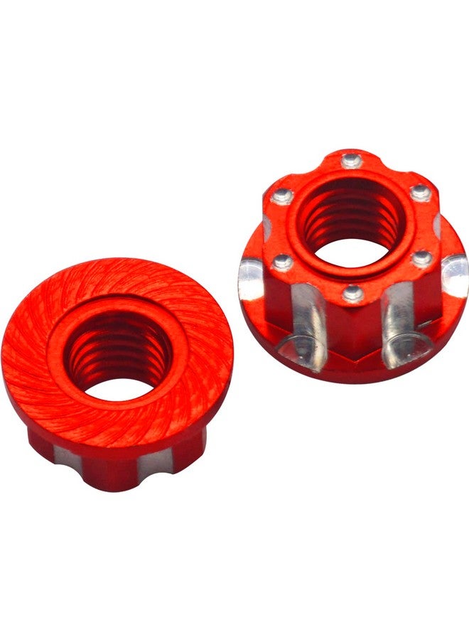 4Pcs Hexagonal Nuts M4 Aluminum Alloy Rc Wheel Hex Nuts Compatible With Hsp Sakura D3 D4 1/10 Rc Car (Red)