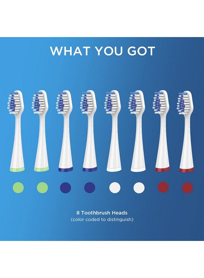 Replacement Toothbrush Heads For Waterpik Complete Care 5.0/9.0 (Cc01/Wp861) Strb8Ww (8Pack White)