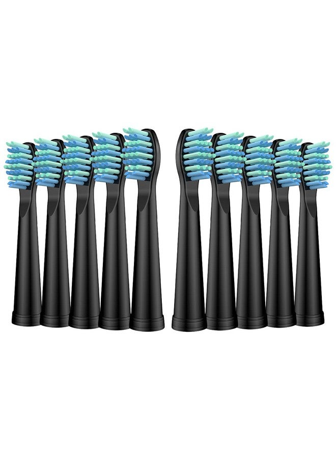 Replacement Toothbrush Heads For Fairywill Electric Brush Heads Replacement For Fw507/508/515/551/917/959/D1/D3/D7/D8/2011 10 Pack Black…