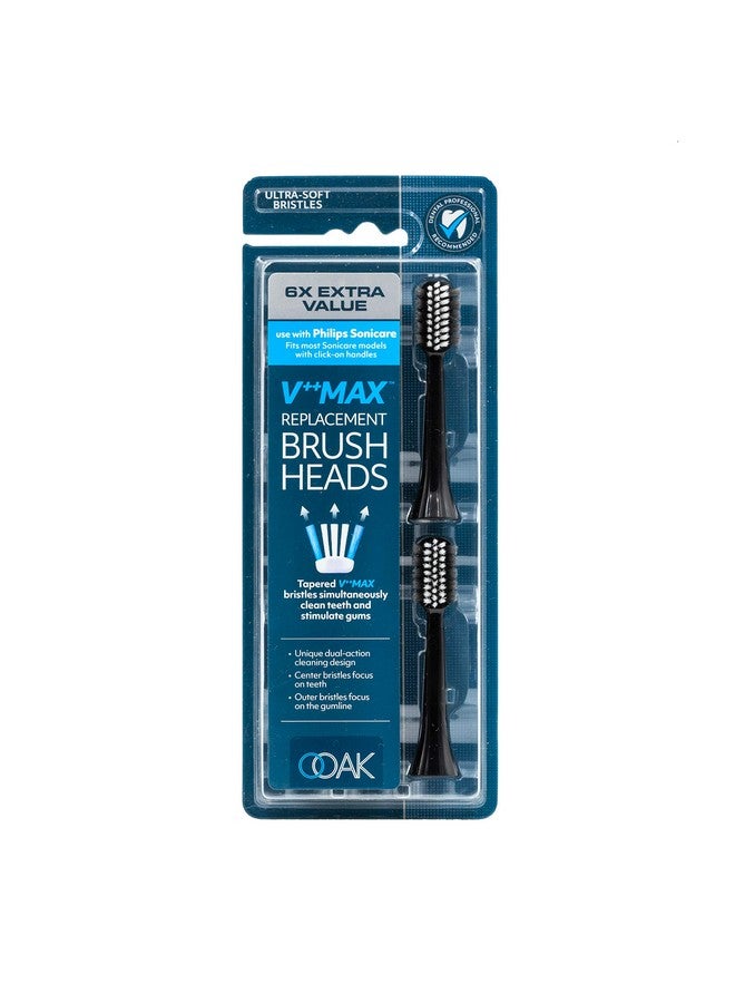 Oak V++Max Replacement Brush Head Use With Philips Sonicare 6 Count