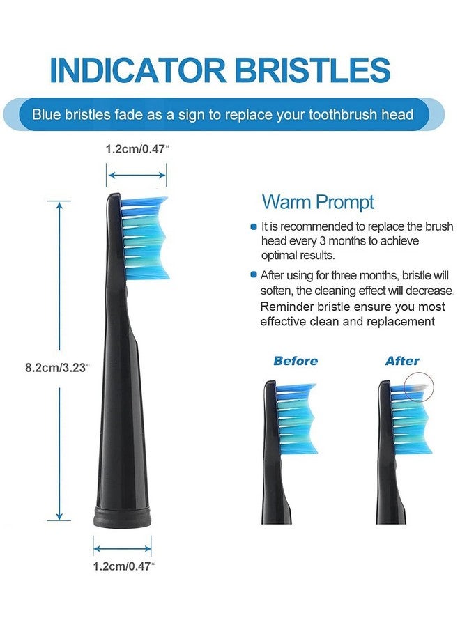 5Pc Toothbrush Heads Compatible With Fairywill D7/D8/Fw507/508 551/917/959/D1/D3 (Black)