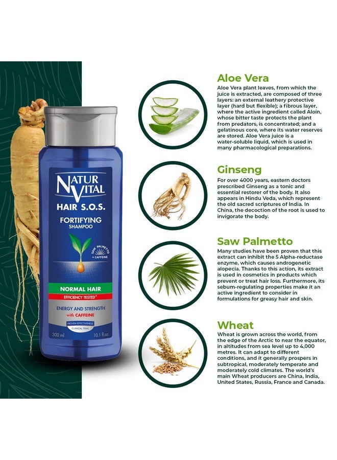 Unisex Natural Aloe Vera & Ginseng Organic Hair Sos Revitalizing Shampoo For Normal Hair Prevents Hair Breakage Crueltyfree & Parabenfree